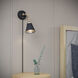 Edith 9 inch 60.00 watt Matte Black/Vintage Brass Swing Arm Sconce Wall Light